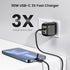 INVZI GaNHub 38W USB C GaN Charger, 30W PD 2 Ports Wall Charger with Foldable Plug for 15/15 Pro/15 Plus/15 Pro Max/14/13/12, Pixel, Galaxy S24/S2...