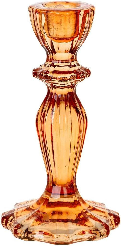 Talking Tables Boho Orange Glass Candlestick Holder, One Size,Glass Candle Holder Large...