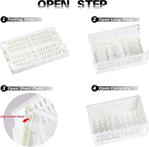 2-Pack Mini Foldable Plastic Baskets for Organizing and Storage, Collapsible Storage Crate for Home Kitchen Bedroom Bathroom Office (5.9x3.8x2.2, ...