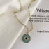 Obidos 14k Gold Plated Evil Eye Turquoise Pendant Necklace for Women 18-20Inch,Round Circle Disk Minimalist Jewelry...