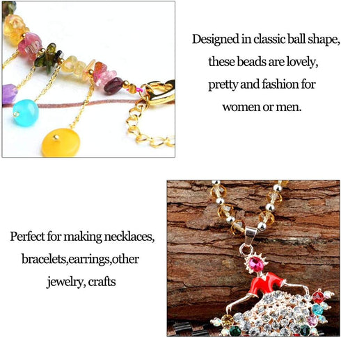 DanLingJewelry 100 pcs 6 mm Metal Spacer Beads 304 Stainless Steel Round Beads Tiny Smooth Beads for Necklaces, Bracelets and Jewelry Making(Stain...