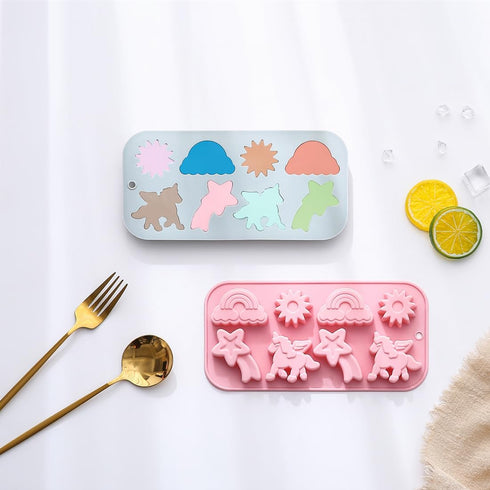 2 Pack Winged Unicorn Silicone Mold for Baking Reusable Non-stick Sun Meteor Rainbow Mold for Fondant Cake Cupcake Decoration Chocolate Candy Cook...