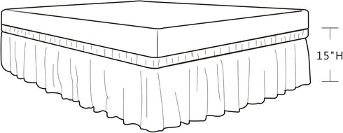 Biscaynebay Wrap Around Bed Skirts for Queen Beds 15" Drop, Navy Adjustable Elastic Dust Ruffles Easy Fit Wrinkle & Fade Resistant Silky Luxurious...