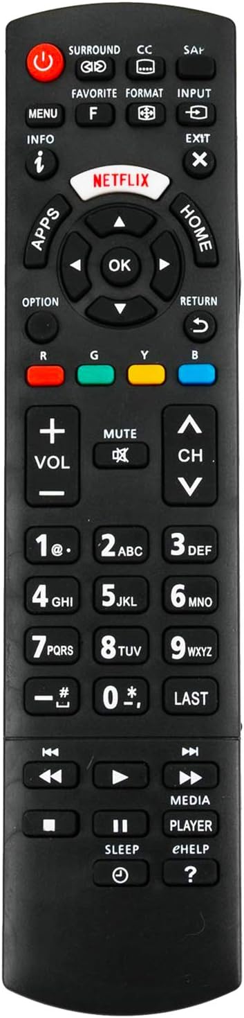 N2QAYB001013 Remote fit for Panasonic Viera TV TC-40DX650C TC-49DX650C TC-55CX800U TC-50CX600U TC-55CX850U TC-65CX850U TC-60CX800U TC-60AS540C TC-...