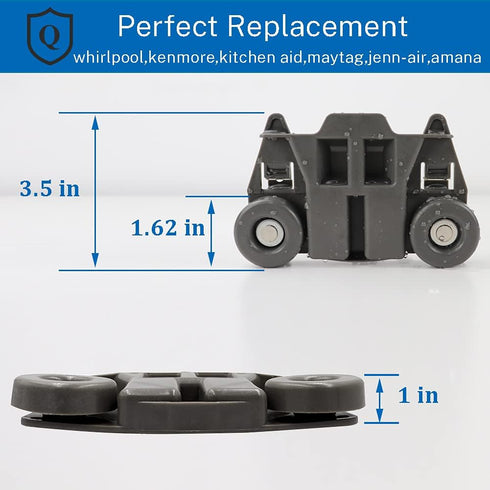 4 Packs Upgraded W10195417V WPW10195417V Dishwasher Lower Wheels Replaces For kitchen-aid whirlpool kenmore Dishwasher Rack Roller WPW10195417V W10195417 PS11750057