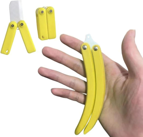 Banana Butterfly Fidget Knife Toy, Colorful and Novel Shape, Made with 3D Printing Technology, Sturdy and Durable, Perfect Stress Relief Toy, 1 Bi...