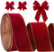 Christmas Ribbon for Wreath Bow Wrapping Gifts, Christmas Red Velvet Ribbon for Gift Wrapping Party Supplies Decoration DIY Crafts 2.5" X 50 Yards...