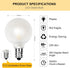 G40 Led Frosted White Replacement Light Bulbs, E12 Led Candelabra Globe Light Bulbs, 1.5 Inch Frosted String Lights Bulbs for Indoor Outdoor, 0.6 ...