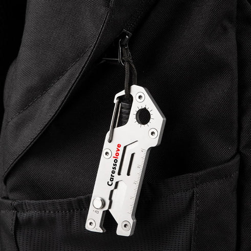 6-in-1 Razor Blades Utility Knife, Retractable Box Cutter, Multitool Knife with Bottle Opener, Hex Wrench, Rule, Water Compass, Cardboard Cutter S...