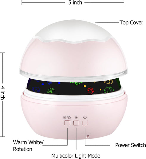 Cute Dogs/Puppy Projector with 10H Timer, RGBW LED Dog Night Light, 360° Rotation, USB/Battery Operated, Gifts for Baby, Kids, Girls, and Women Be...