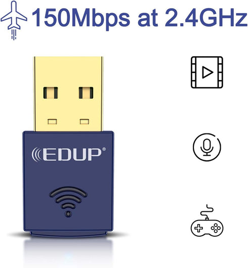 USB Bluetooth WiFi Adapter, Wireless Nano USB Network Adapter for Laptop Desktop PC Wi-Fi Dongle Compatible with Windows 10/7/8/8.1/XP Mac OS X 10...