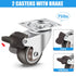 Nefish 1.5 Inch Caster Wheels Rubber Castor with Brake 360 Degree Rotation Top Plate Swivel Casters for Furniture, Table and Toolbox, 300 Pounds C...
