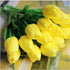 Artificial Tulips 10Pcs Real Touch Fake Tulips PU Flower Arrangement Bouquets for Home Party Decoration (Yellow)...