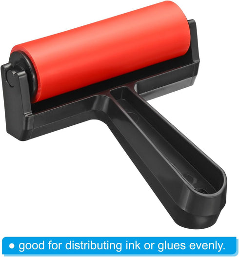 PATIKIL 4 Inch Rubber Roller Brayer, Anti Skid Hard Rubber Roller Tools for Wallpaper Art Craft Printing Printmaking Ink Stamping Tape Constructio...