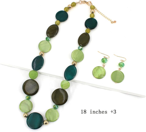 Jules D.Chunky Beads Necklace Colorful Shell Necklace Fashion Statement Necklace Set for Women Gifts...