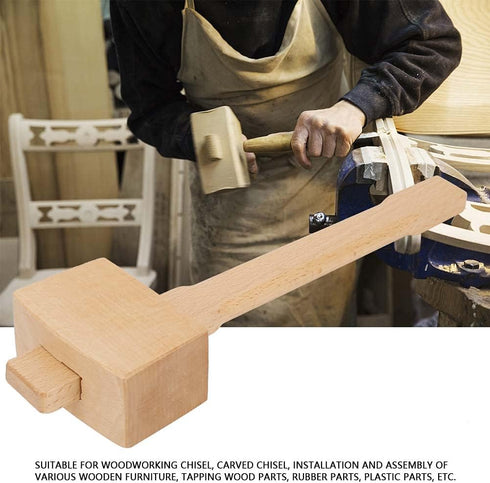 Wooden Hammer, Manual Carpenter Mallet Wood Tapping Woodworking Hand Tool for Woodworking Chisel, Carved Chisel, and Assembly of Various Wooden Fu...