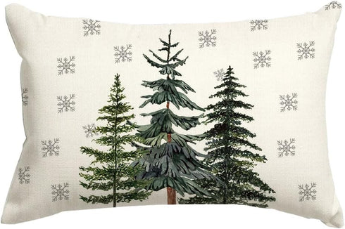 RABUSOFA Christmas Pillows Covers 12x20 Winter Tree Snowflake Decorations Decorative Pillow Cases Farmhouse Holiday Xmas lumbar Cushion Covers for...
