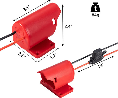 Power Wheel Adapter for Milwaukee M12 12V Battery with Fuse & Wire terminals, Power Connector 14 Gauge Robotic for Rc Car, Robotics, Rc Truck,DIY ...