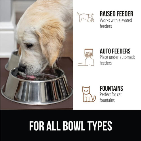 Gorilla Grip 100% Waterproof Raised Edge BPA Free Silicone Pet Feeding Mat, Dog Cat Food Mats Contain Spills Protects Floors, Placemats for Cats a...