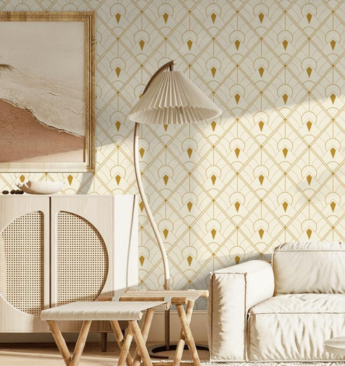 Dimoon 78.7"x17.3" Geometric Peel and Stick Wallpaper Beige Brown Contact Paper Geometrical Rhombus Thicken Waterproof Morden Self Adhesive Square...