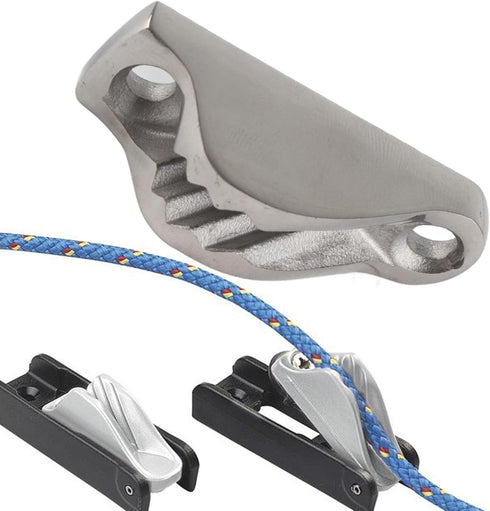 KIMISS Stainless Steel Rope Cleat, Boat Clam Cleat Rope Line Clamp Jam Grip Boat Hardware Parts Sailing Kayak Marine Accessories...