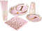 MaitianGuyou 1st Birthday Girl Decoration,Baby Shower Party Supplies Disposable Tableware Sets Includes Paper Plates Cups Straws And Napkins for B...