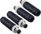 Industrial Sensor Connector Plug,Lonlonty Field Assembly M8 Connector 3-Pin A Coding UTP IP67 Waterproof Aviation Connector Adapter-Male,3 Pin,4Pa...