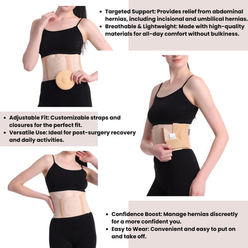 Hernia Belts for Men & Women offering reliable support, Abdominal Binder Men for recovery, Hernia Belt for Women with a secure fit, Belly Belt for...