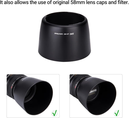 Reversible Lens Hood Shade Protector for Canon EF 75-300mm f/4-5.6 III USM & EF-S 55-250mm f/4-5.6 is II Lens Replaces ET-60 On Canon EOS 5D Mark ...