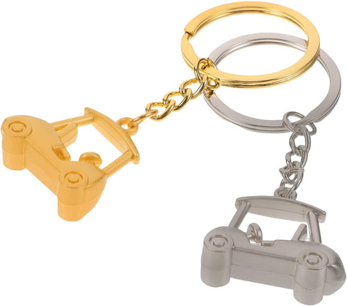 KESYOO 2Pcs Golf Keychain Metal Golf Cart Key Chain Golf Cart Pendant Key Ring Bag Charms Hanging for Golfer Golf Lover Present Golden Silver...