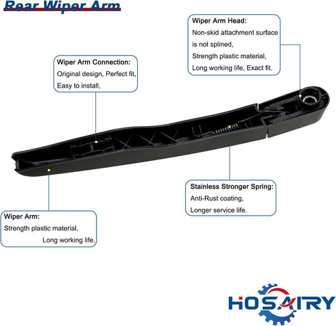 Rear Wiper Arm Blade Set for Ford Edge 2015-2020 Rear Windshield Wiper Arm Blade Assembly FT4Z17526A...
