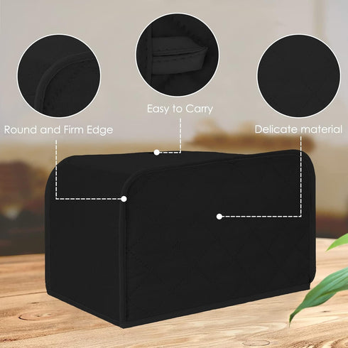 1Pcs Toaster Dust Cover, Household Appliance Cover, Dylon Toaster Dust, Large-Sized Toaster Machine Cover (Black)...