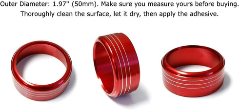 iJDMTOY Compatible with Subaru WRX, STI, Impreza, Forester, XV Crosstrek, 3pc Red Anodized Aluminum AC Climate Control Turner Cover Rings...
