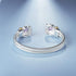 UNY Designer Inspired Jewelry Double Cable Wire CZ Antique Bangle Elegant Beautiful Valentine Gift (White)...