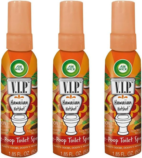 Air Wick V.I.P. Pre-Poop Toilet Spray | Hawaiian Hotshot Scent | Contains Essential Oils | Travel size Air Freshener | Up to 100 uses - 1.85 Ounce...