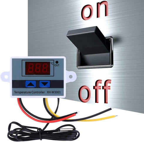 Temperature Controller, DC 12V 120W with Sensitive Sensor Probe for Temperature Control Digital Thermostat Switch...
