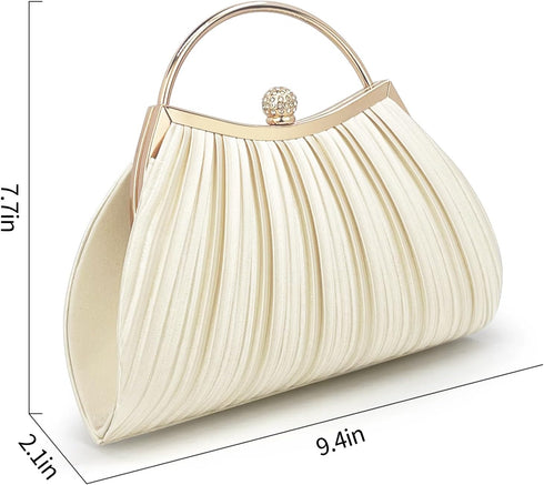 Clutch Purses for Women Evening Bags With Detachable Chain Strap for Cocktail Party Wedding with Pleated...