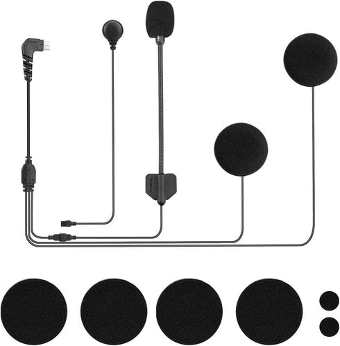 FreedConn R1 Plus Motorcycle Bluetooth Headset Video Recorder Clip and Headphones Accessories Set...
