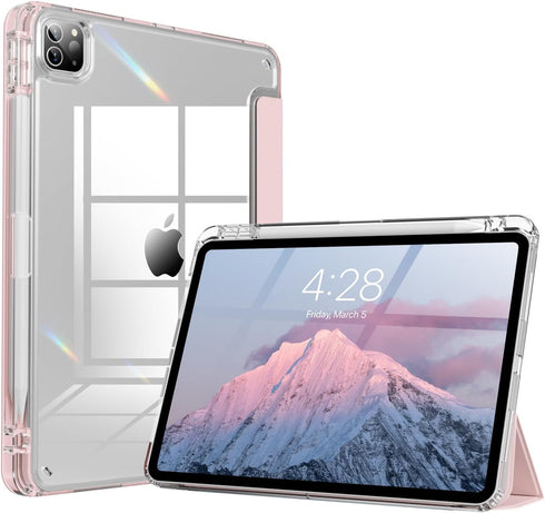 Kenke iPad Pro 11 Inch Case 4th/3rd/2nd Generation 2022/2021/2020 Support 2nd Pencil Charge Auto Wake/Sleep with Transparent Acrylic Hard PC Back ...