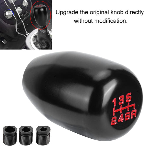 Gear Shift Knob, Car Universal Modification Manual Knob Gear Shift Head Shifter 6 Speed (Black)...