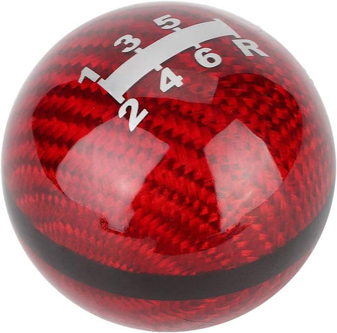 Car Gear Shift Knob,6 Speed Car Gear Shift Knob Head Shifter Lever Carbon Fiber Type compatible with Universal Car...