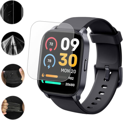 Screen Protector Compatible for TOOBUR Smart Watch 2.01 (6 Pack) Full Coverage Clear TPU Soft Film, For IDW17 Smartwatch Protective Film...