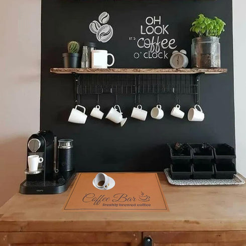 Coffee Bar Mat Spill Mat - Super Absorbent Coffee Bar Drying Mat for Countertop, Under Coffee Maker Mat Coffee Pot Espresso Machine Dish Rack Mat,...
