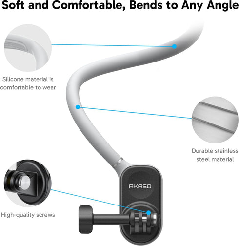 AKASO Magnetic Neck Mount Holder, Vlog Action Camera Accessories Compatible with GoPro Hero12/11/10/ 9/Max EK7000/Brave 4//DJI Osmo Action/Smart P...