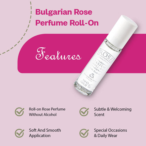 Bulgarian Rose Perfume Roll-On with Natural Rose Oil - Alcohol Free- Natural Rose Aromatic Fragrance - Unisex Rose Perfume - Perfect for Everyone ...