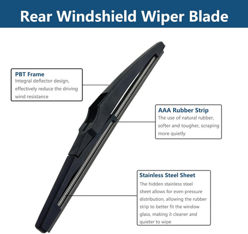 Rear Windshield Wiper Arm with Wiper Blade for Chevrolet Spark 2016-2022 Rear Windshield Back Wiper Arm Blade Replacement OEM # 95391372, 95391371...