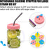 Regular Mouth Mason Jar Lids with Straw Hole/Stoppers/Silicone Rings/Cleaning Brush, Rust-proof, BPA Free Plastic Canning Lids, Great for Drinking...