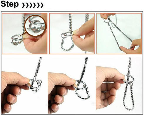 Silver Dog Chain Collar Choke Pet Training Snake Collar with Heavy Links, 26 in, 5 mm...