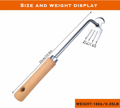 SHANFEEK Grass Hoe Weed Puller Weeding Artifact Uprooting Weeding Tool for Garden Hand Tool High-Strength Steel with Solid Wood Handle (Brown)...