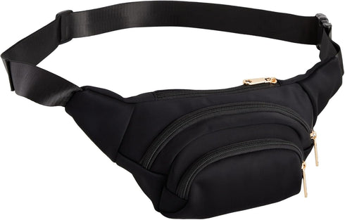Zodaca Black Extra Large Fanny Pack Plus Size, Crossbody Bag with Adjustable Belt Straps Fits 34-60 Inch Waist (Expands to 5XL)...